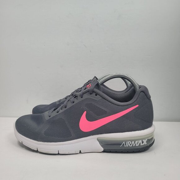 Nike Air Max Sequent Women's Gray Pink Running Shoes 719916-016 US Size 7 - Picture 2 of 8